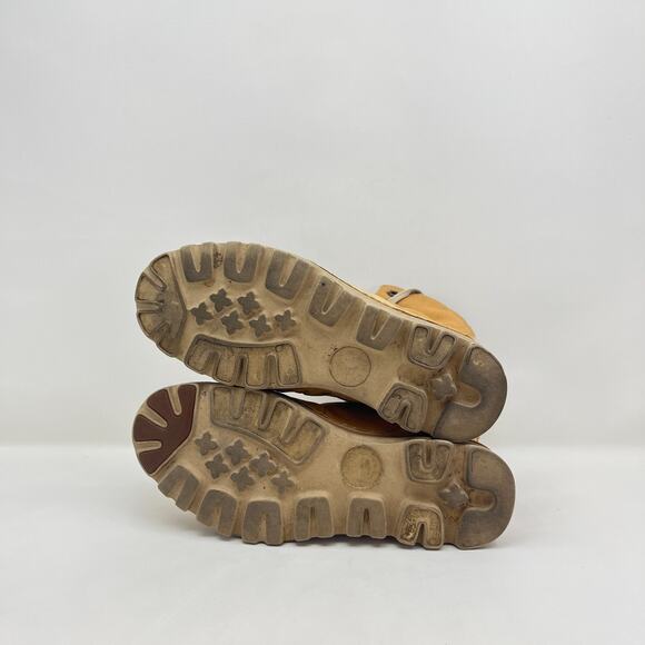 Timberland Wheat Nubuck Canvas Fold Over Lace Up Work Boots Women's Size 6.5 - Picture 8 of 14